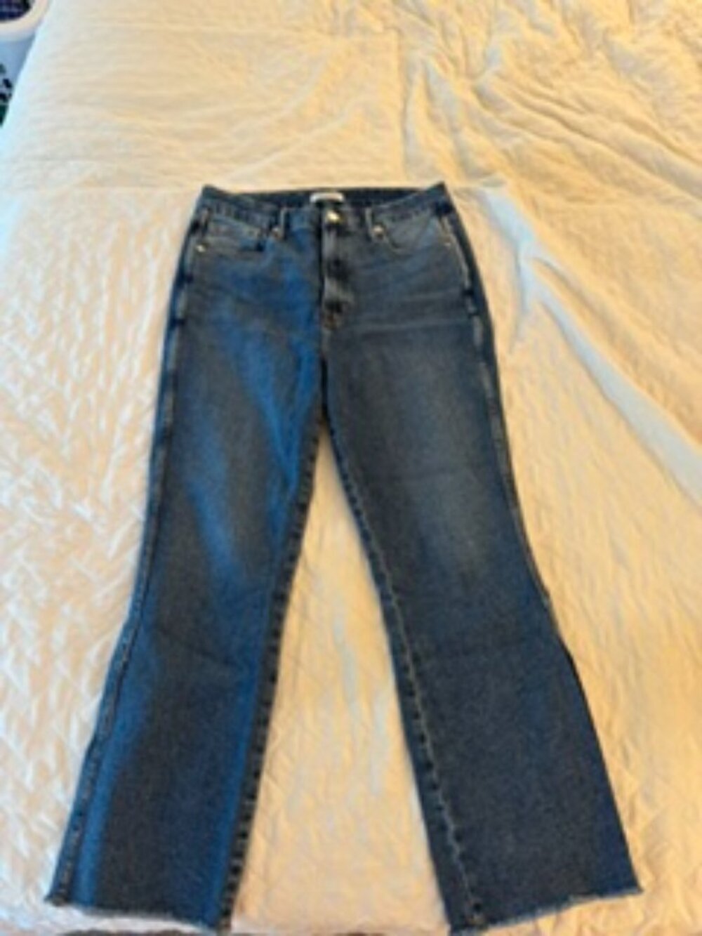 Good American Frayed Cuff Blue Jeans Size 12/31
